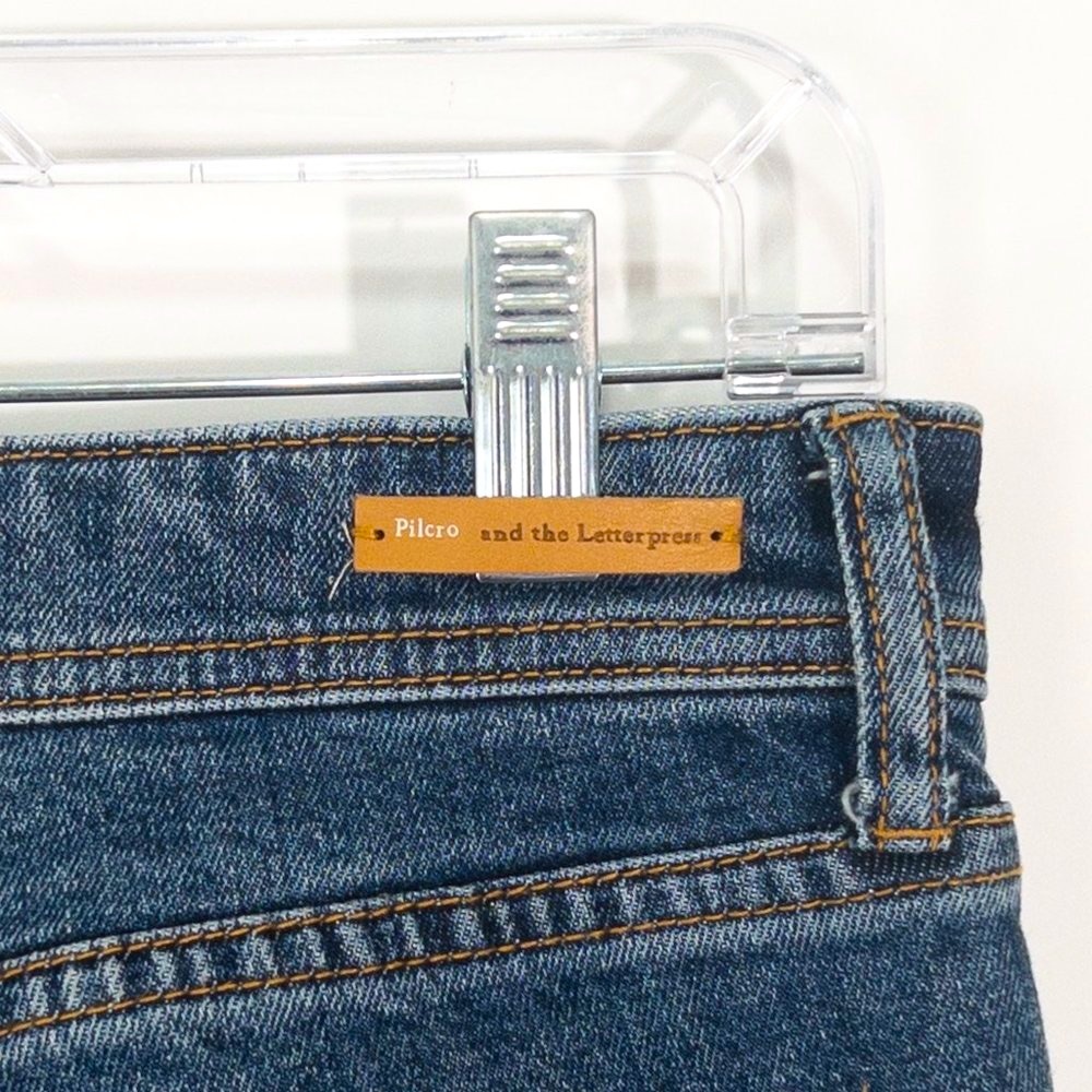 Pilcro And The Letterpress Mid-Rise Embroidered Jeans Size 25 Slim Straight - Picture 4 of 6